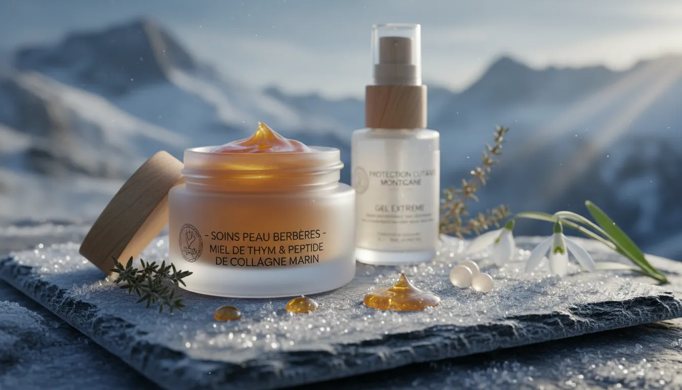 An image illustrating Soins cutanés pour femmes berbères en gel montagnard avec miel de thym et peptide marin