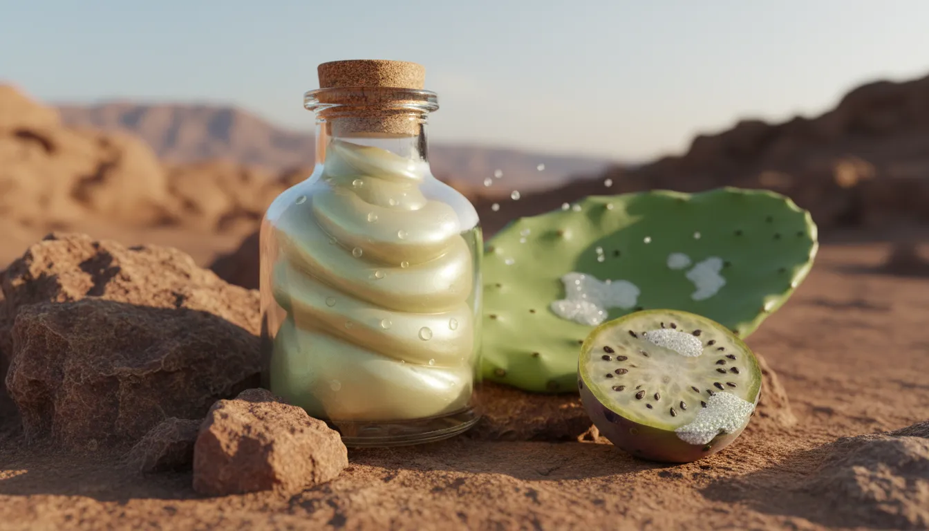 An image illustrating Soin cutané innovant pour l'Anti-Atlas avec figuier de Barbarie fermenté et peptides biomimétiques
