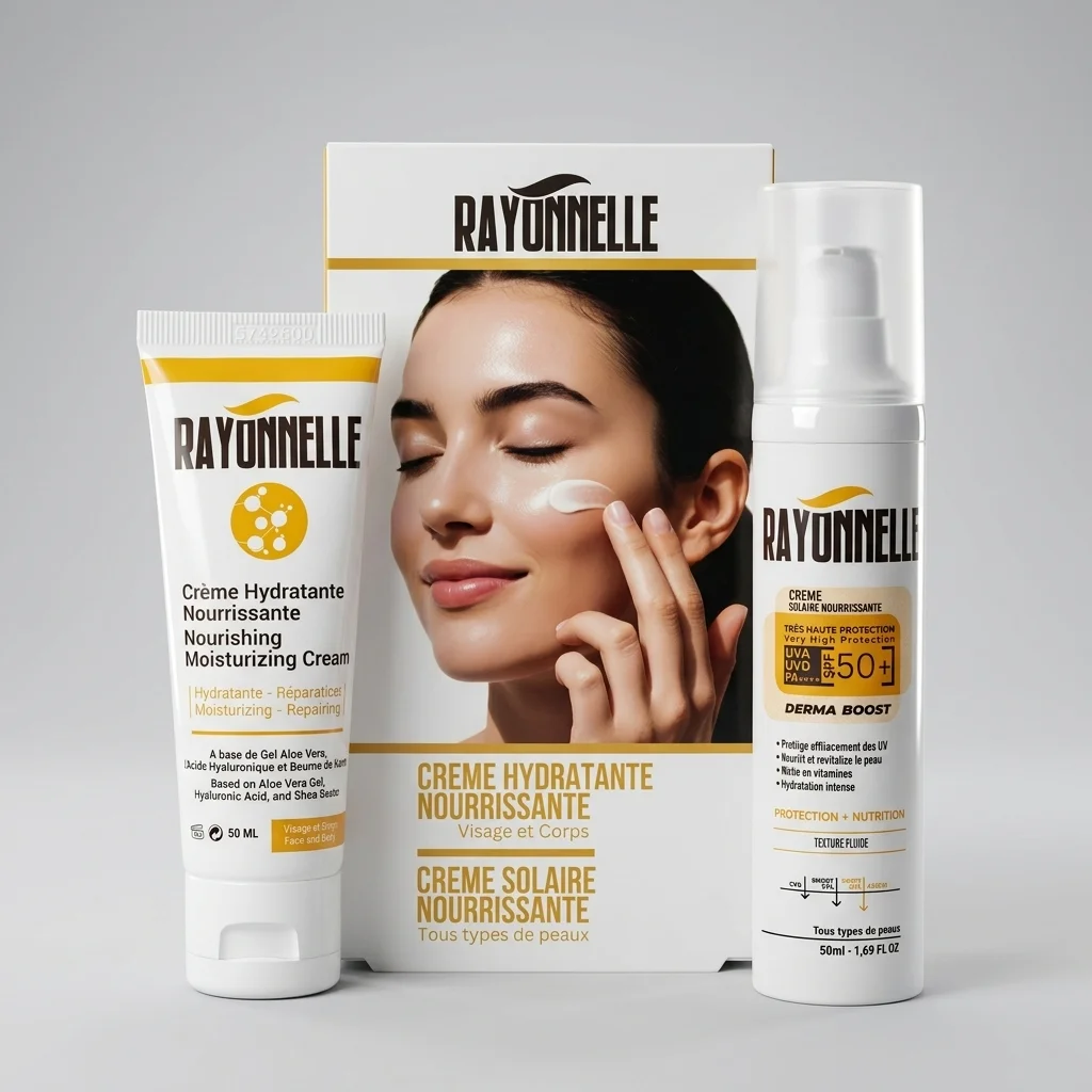 🌞💧 Rayonnelle Pack Nourrissant – Crème Solaire Nourrissante SPF50 + Crème Hydratante – Image 2